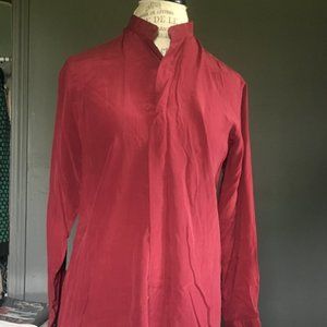 Vintage 1990s Burgundy silk Blouse